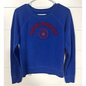 Vintage Y2K Abercrombie & Fitch Sweatshirt M Blue Preppy